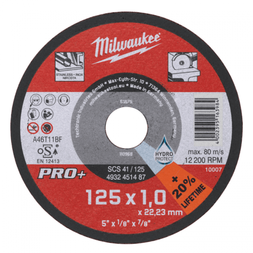Δίσκος κοπής inox 125χ1 MILWAUKEE